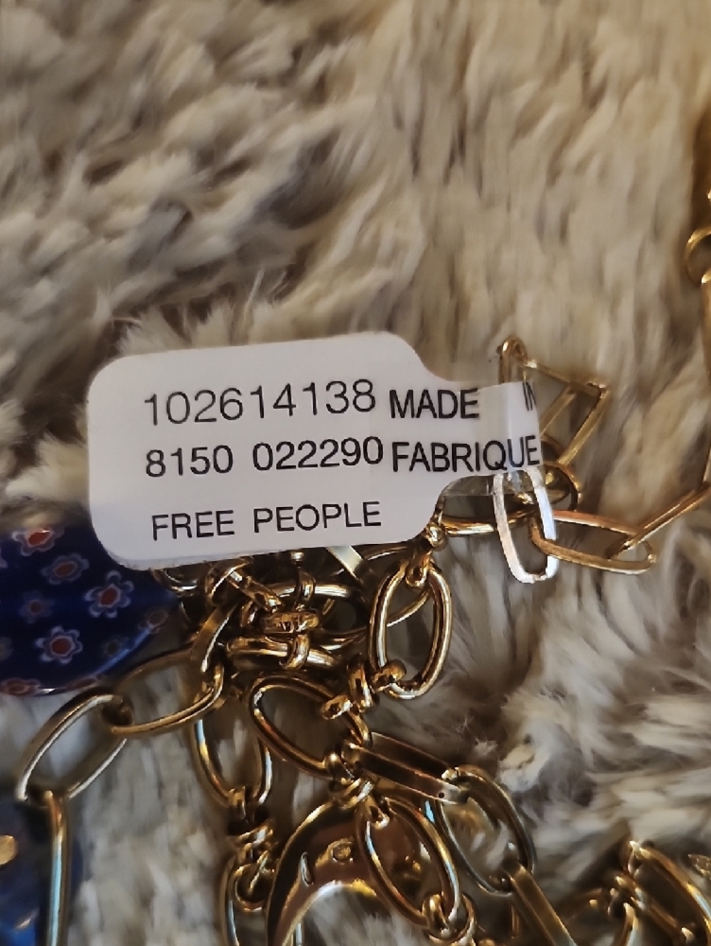 Free People Star Girl Maxamillion Gold   Multi-Layer Necklace with Blue Charms - Picture 2 of 6